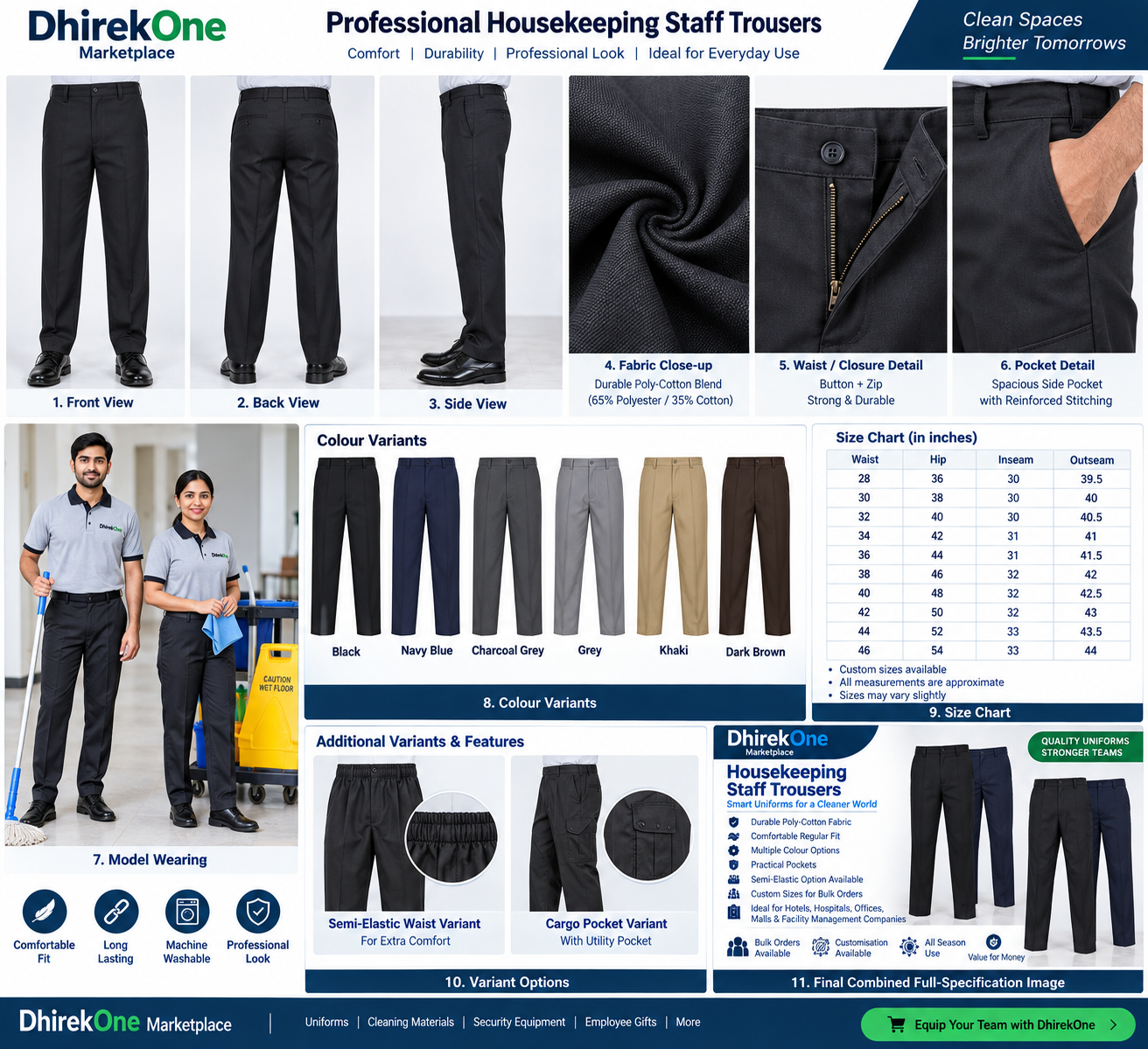 Professional Housekeeping Staff Trousers